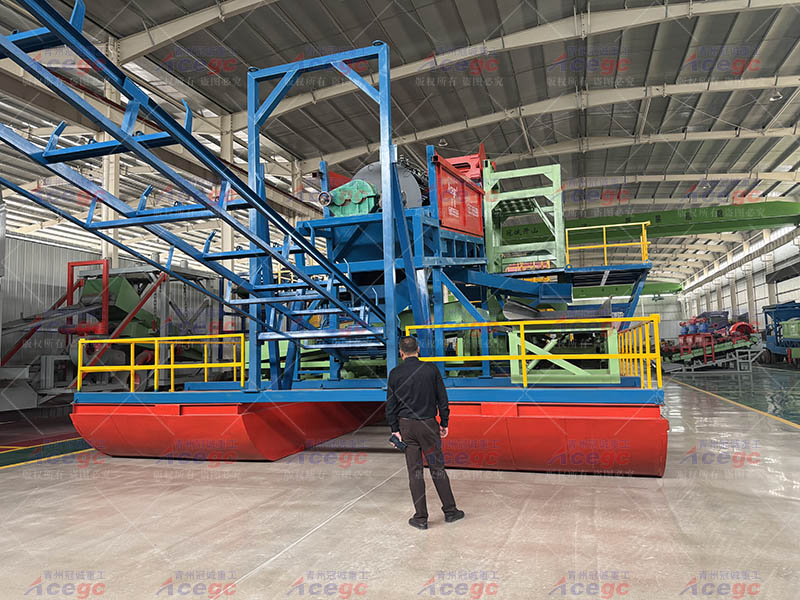 巴拉圭客戶(hù)實(shí)地考察河道重選設(shè)備